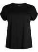 Short sleeved cotton blend t-shirt, Black, Packshot image number 0