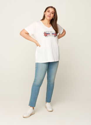 Short-sleeved t-shirt with print, Bright White, Model image number 2