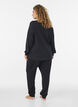 Long-sleeved jersey blouse with a round neck, Black, Model image number 2