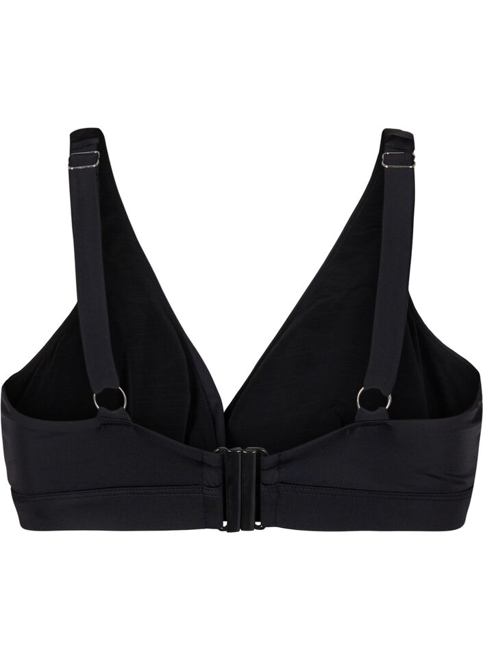 Triangle bikini top with wrap detail, Black, Packshot image number 1
