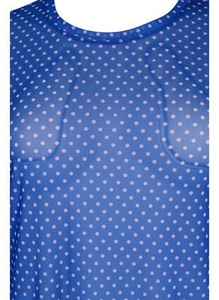 Printed mesh blouse, Classic Blue Dot, Packshot image number 2