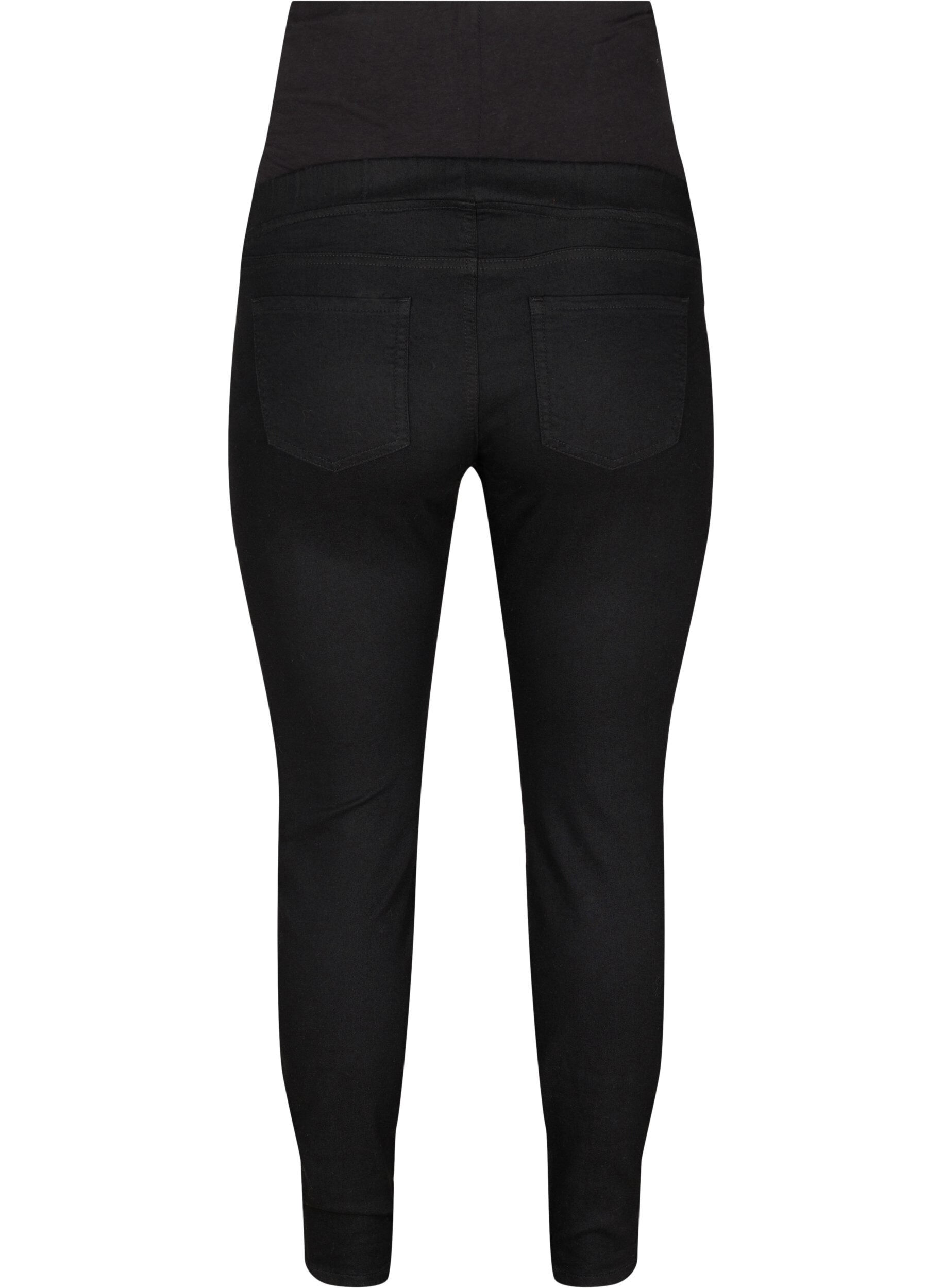Zizzifashion Maternity jeggings with back pockets, Black, Packshot image number 1