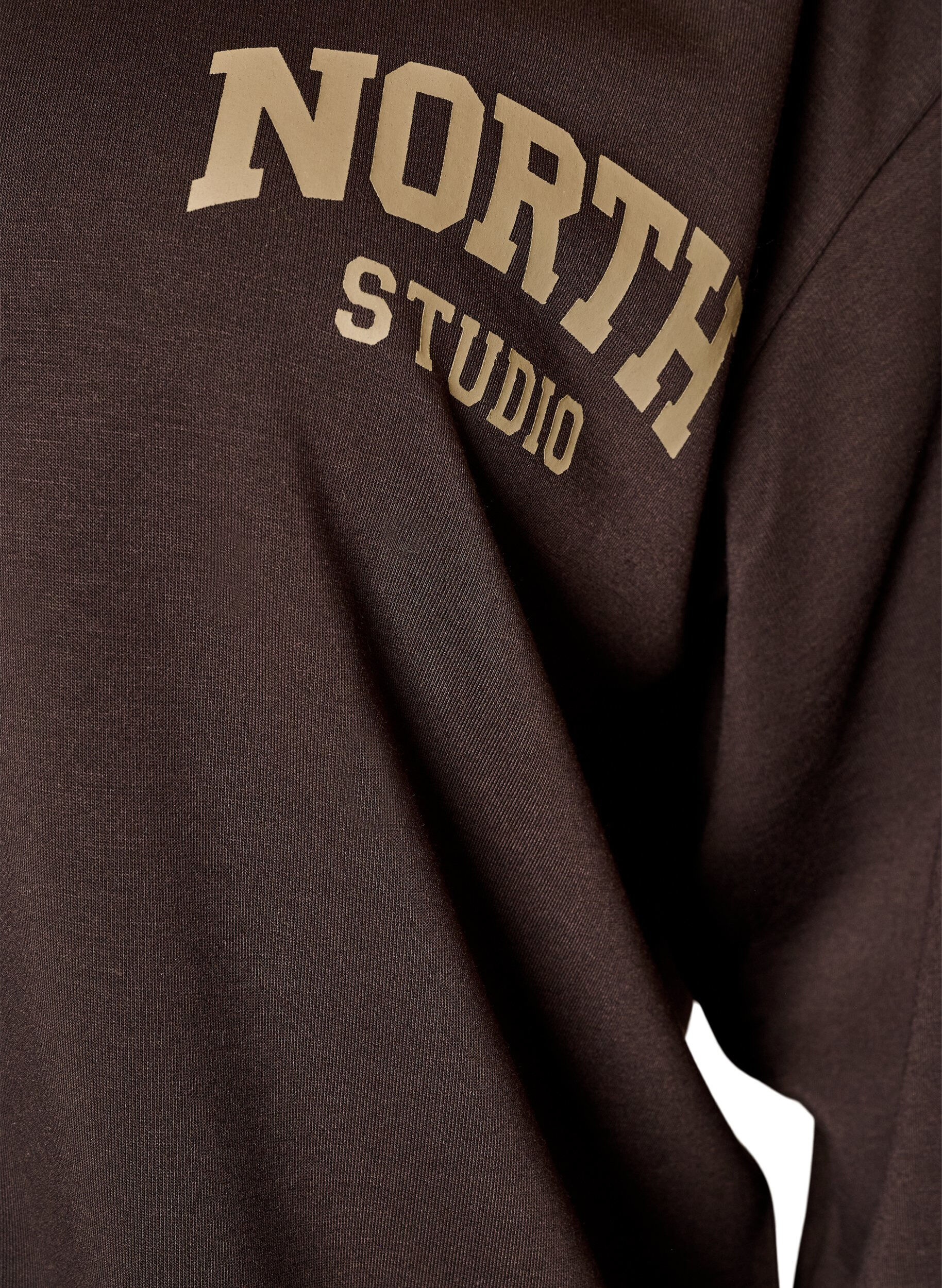 ZizzifashionSporty bomber cardigan with zip and high collar, Brown, Packshot image number 2