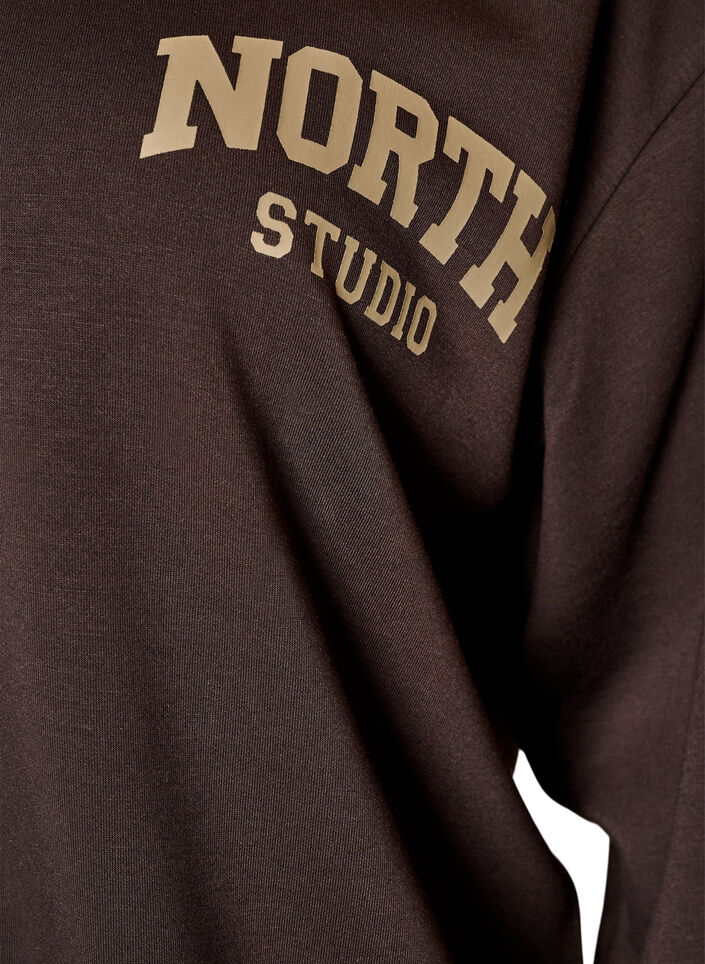 Sporty bomber cardigan with zip and high collar, Brown, Packshot image number 2