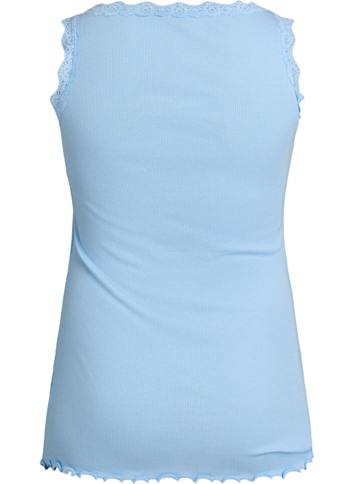 Top with lace trim, Light Blue, Packshot image number 1