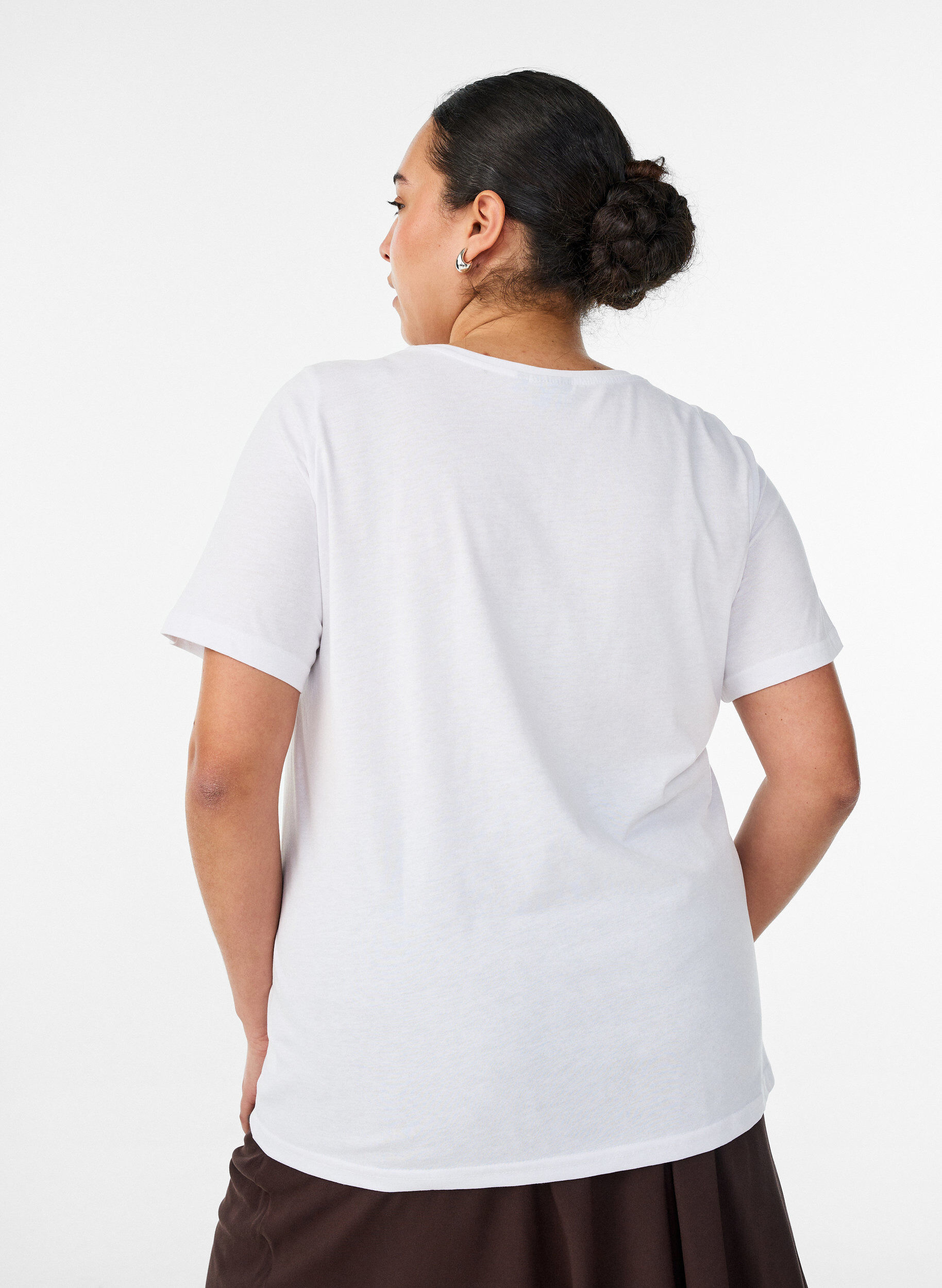Zizzifashion T-shirt with motif, White, Model image number 2