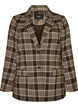 Checked blazer with pockets and back vent, Brown, Packshot image number 0