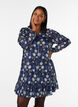 Patterned dress with ruffles and long sleeves, Blue, Model image number 0