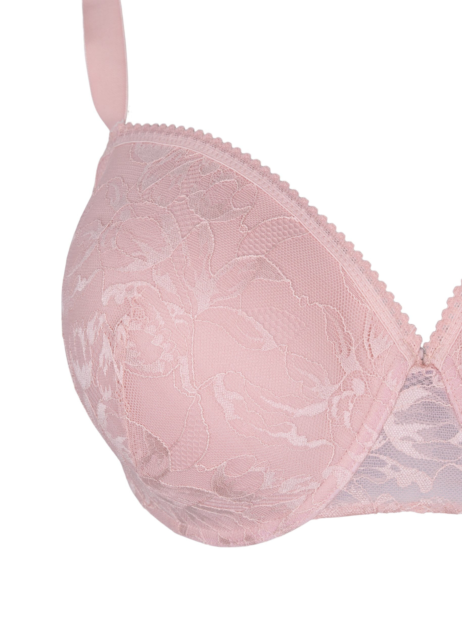 Zizzifashion Lace bra with underwire, Pale Mauve, Packshot image number 2