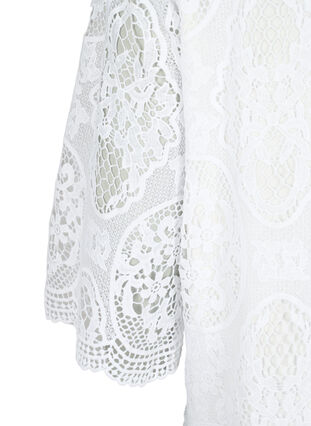 Short-sleeved lace party dress, Bright White, Packshot image number 3