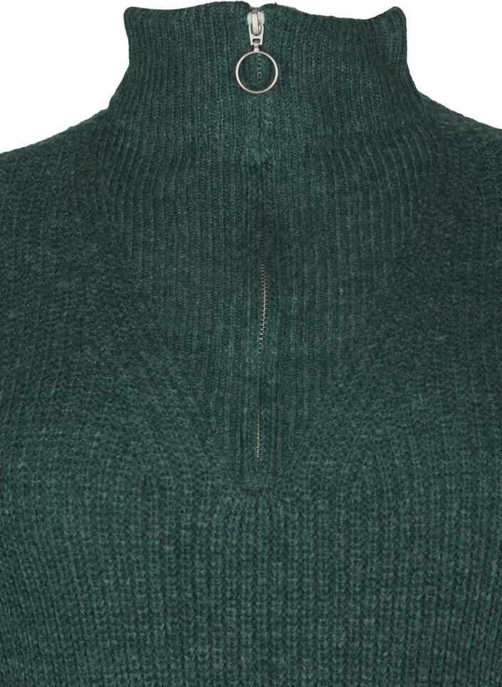 FLASH - Knitted dress with high neck, Sea Moss Mel., Packshot image number 2