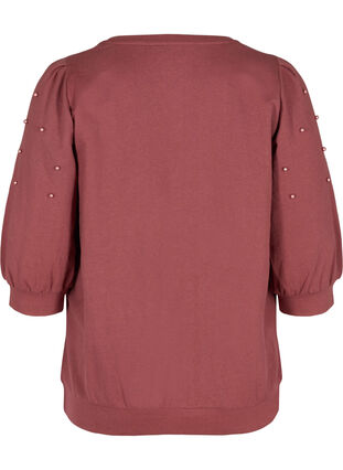 Sweatshirt with balloon sleeves and pearls, Wild Ginger, Packshot image number 1
