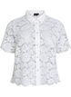 Lace shirt blouse with pearl buttons, White, Packshot image number 0