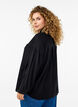 Long-sleeved linen and viscose shirt, Black, Model image number 2