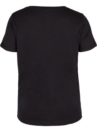 Cotton exercise t-shirt with print, Black Lights Active, Packshot image number 1