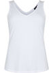 Basic top in rib with v-neckline, Bright White, Packshot image number 0