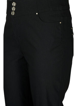 	 Tight-fitting high-waisted capri trousers, Black, Packshot image number 2