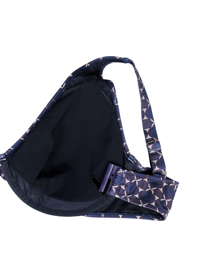 Printed bikini top with underwire, Blue, Packshot image number 3