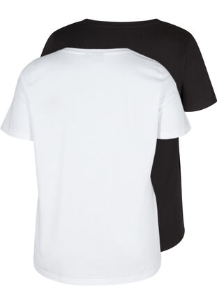 2-pack basic cotton T-shirt, Bright White, Packshot image number 1