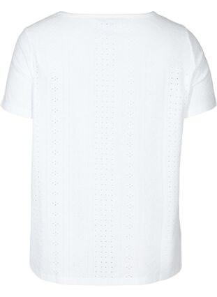 T-shirt with broderie anglaise, White, Packshot image number 1