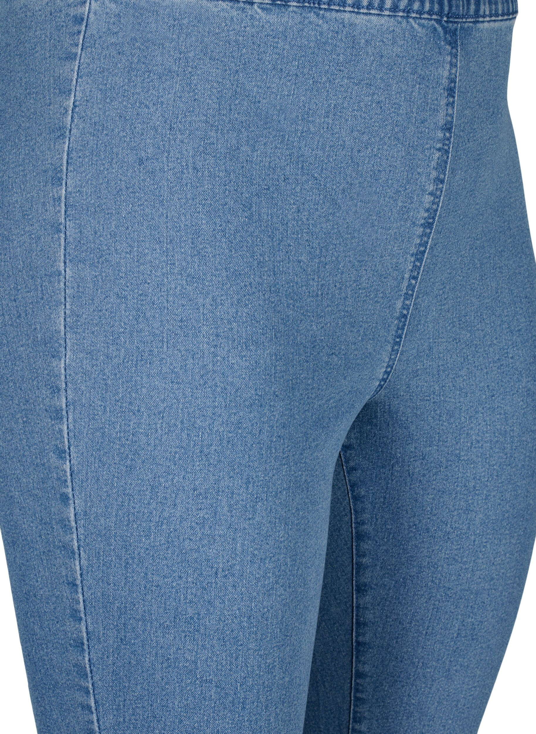 Zizzifashion FLASH - High waisted denim capri trousers with slim fit, Light Blue, Packshot image number 2