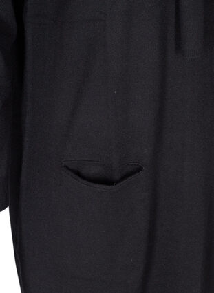 Long-sleeved knitted dress with pockets, Black, Packshot image number 3