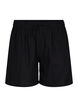 Loose shorts in a cotton blend with linen, Black, Packshot image number 0
