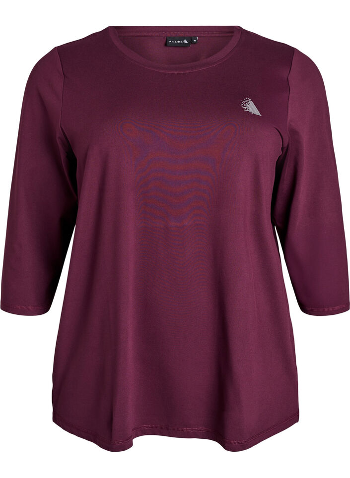 Sports top with 3/4 sleeves, Red, Packshot image number 0