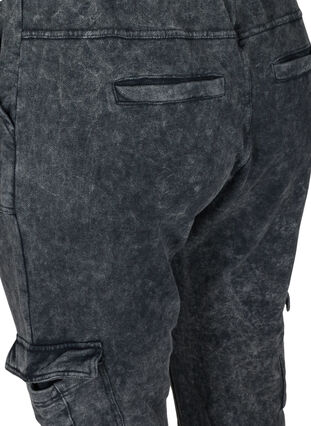 Acid wash trousers in a cotton blend, Grey acid washed, Packshot image number 3