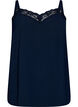 Cami top with a V-neck and lace trim, Blue, Packshot image number 0