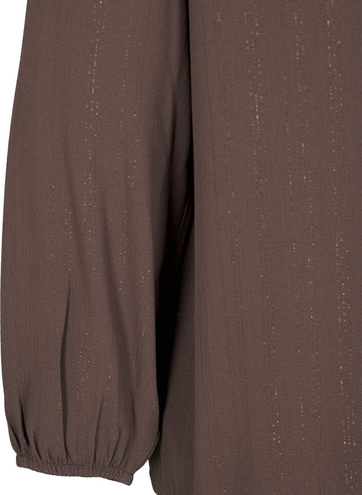 Blouse with silver glitter, Brown, Packshot image number 3