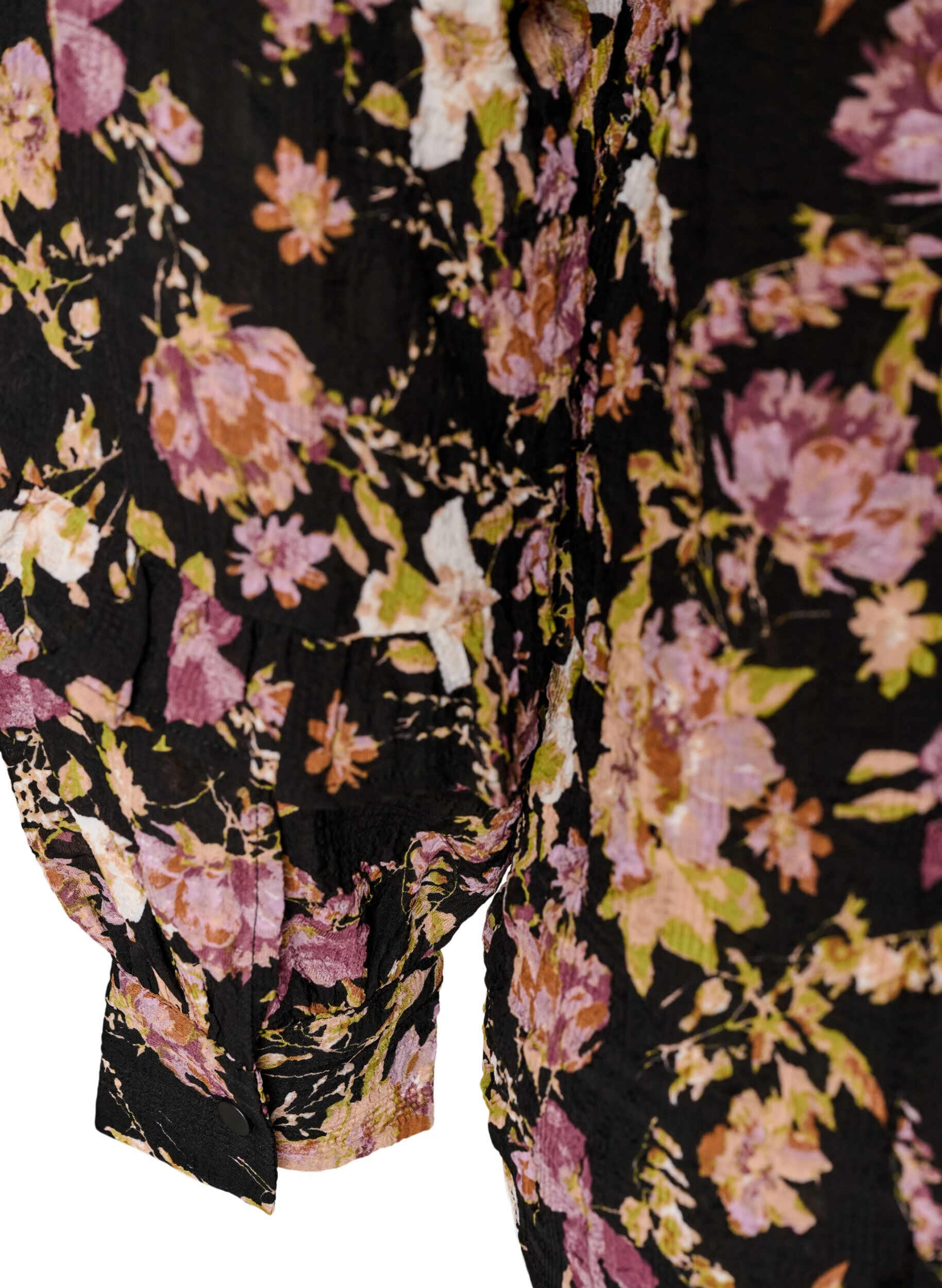 ZizzifashionBlouse with floral print and ruffle details, Black, Packshot image number 3