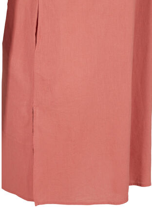 Short-sleeved dress in a cotton blend with linen, Canyon Rose, Packshot image number 3