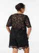 Lace shorts with high waist and pockets, Black, Model image number 2