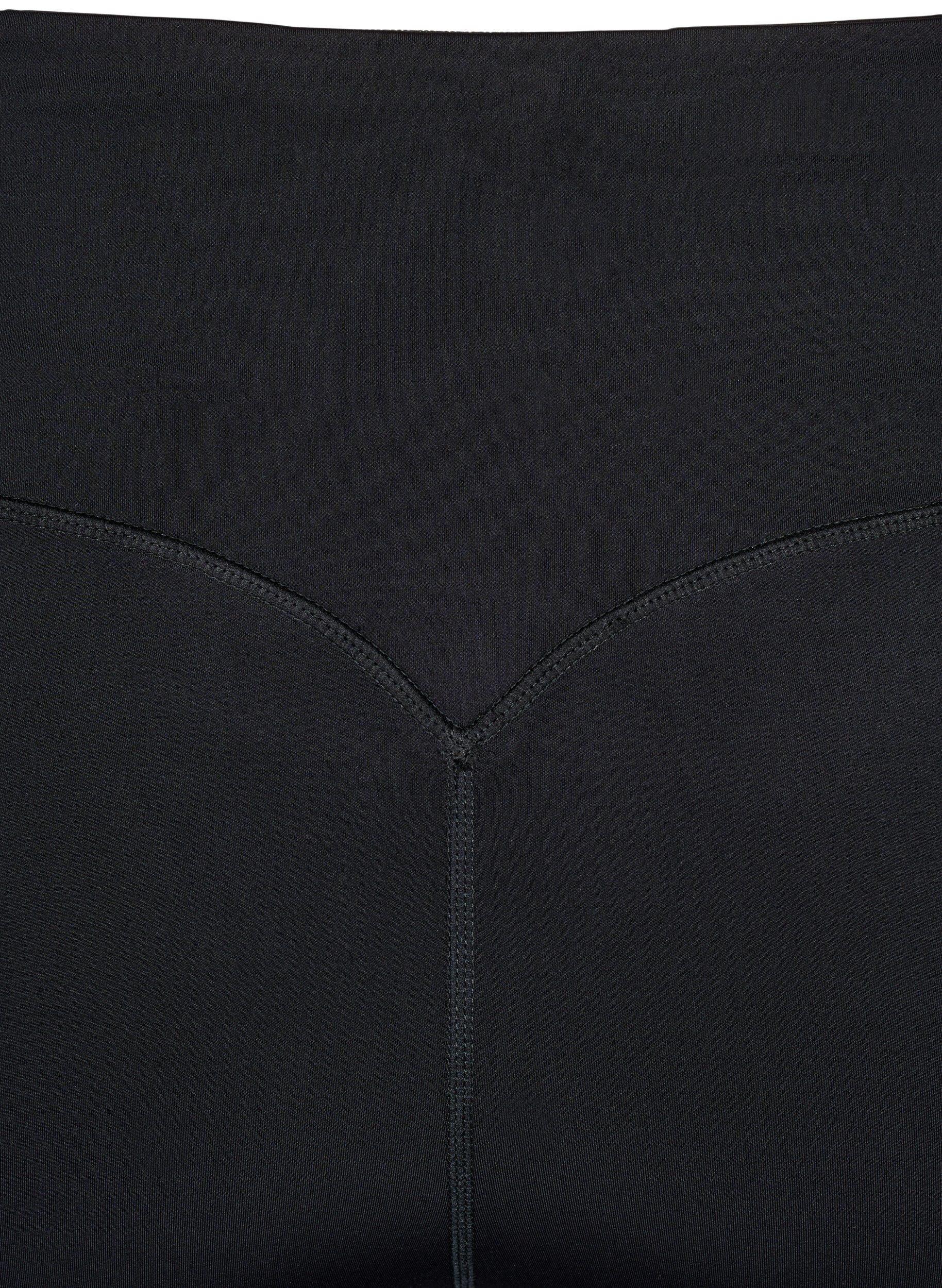 Zizzifashion CORE, Squat-proof 3/4 workout leggings with pocket, Black, Packshot image number 3