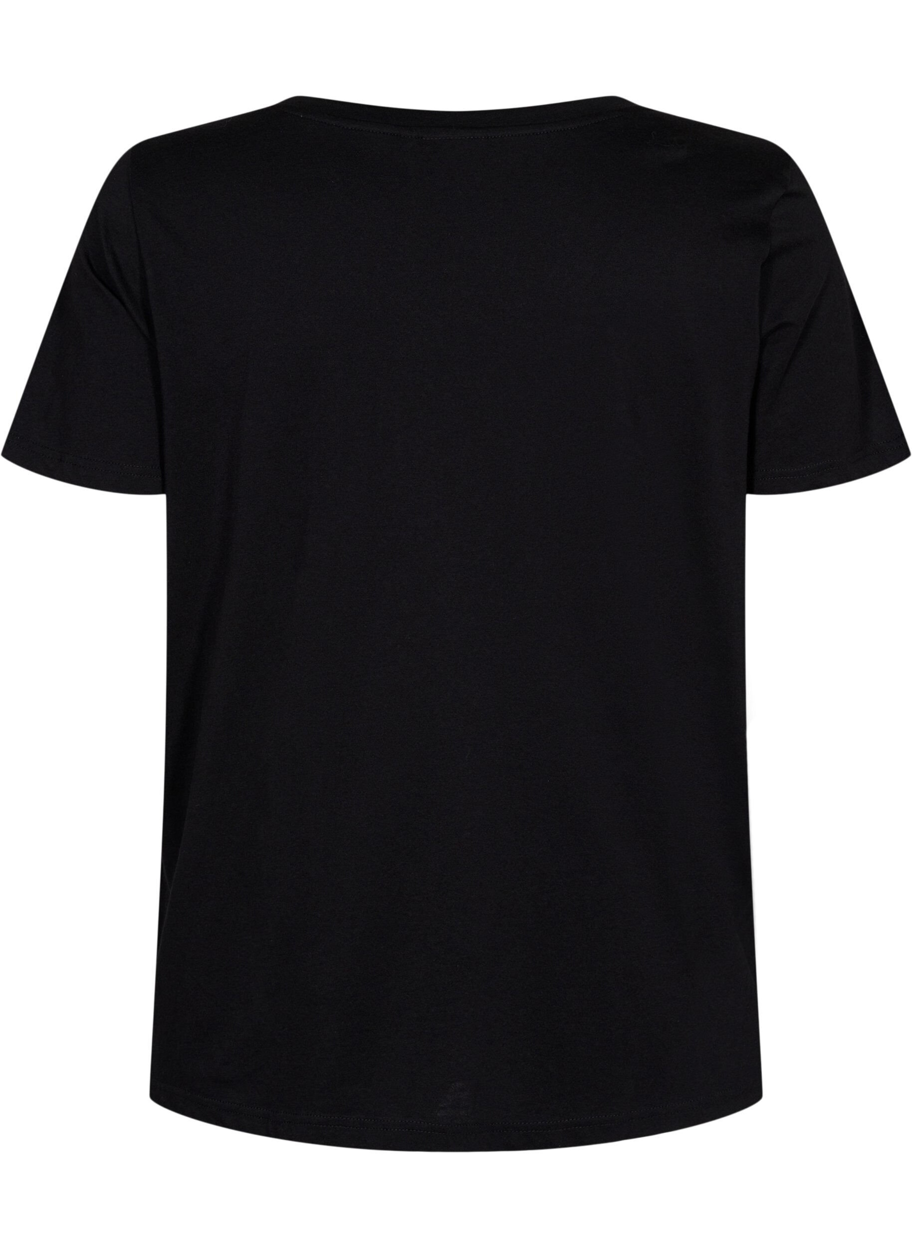 Zizzifashion Sports t-shirt with print, Black w. Pink A, Packshot image number 1