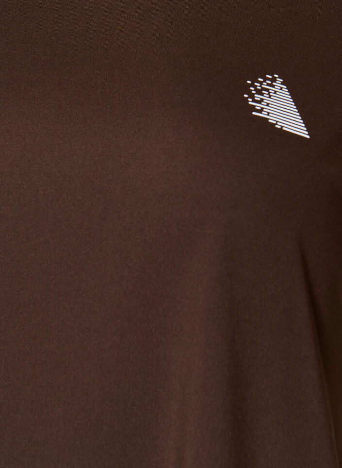 Solid-coloured training T-shirt, Brown, Packshot image number 2