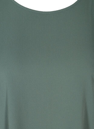 Blouse with short sleeves and a round neckline, Balsam Green, Packshot image number 2