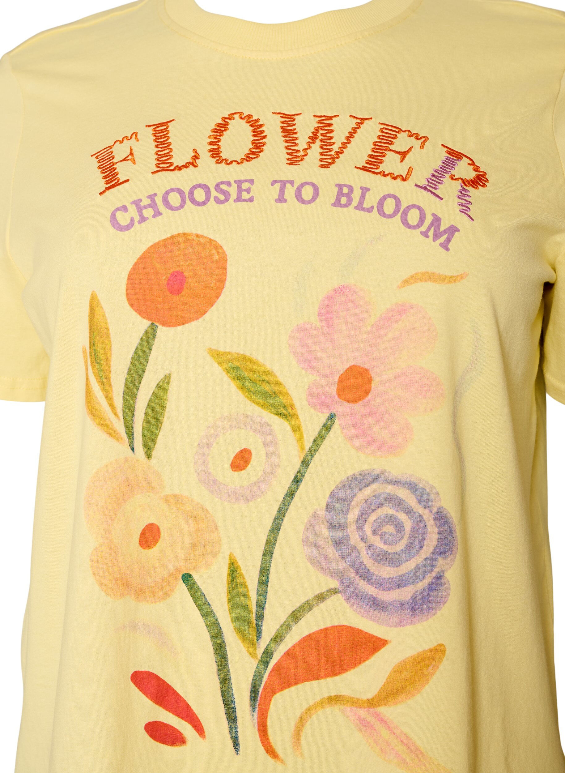 Zizzifashion Cotton T-shirt with print, Yellow, Packshot image number 2