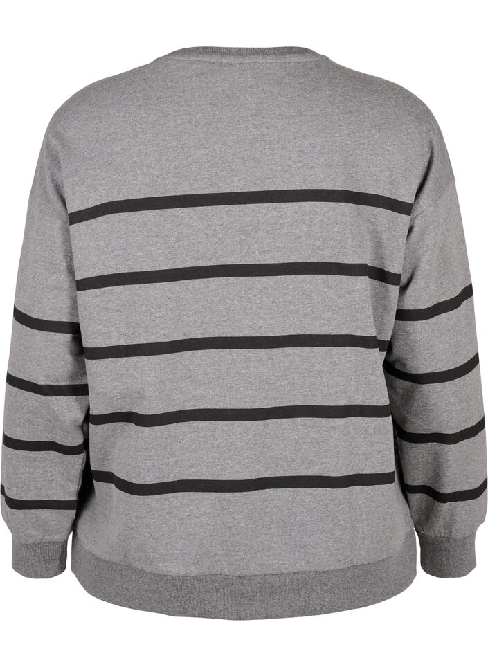 Sweatshirt with stripes, MGM w. Black Stripe, Packshot image number 1