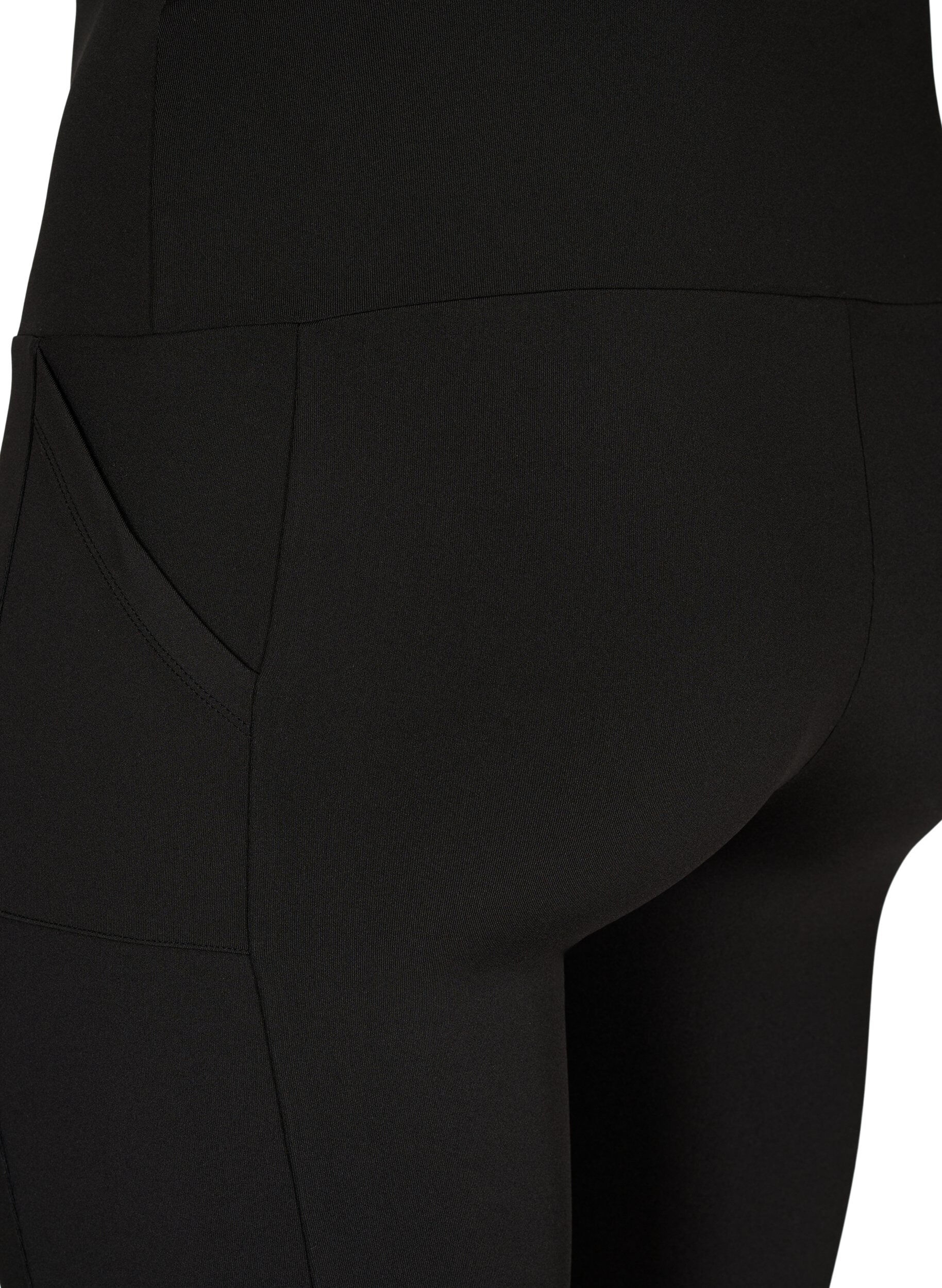 Zizzifashion Tight-fitting high-waist shorts with pockets, Black, Packshot image number 3