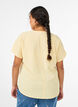 Blouse with short sleeves and a round neckline, Yellow, Model image number 2