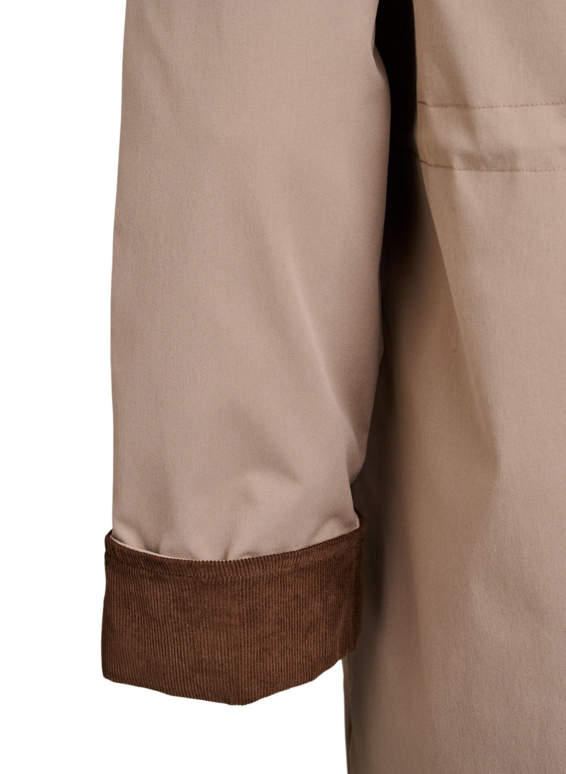 Zizzifashion Spring jacket with contrasting corduroy details, Desert Taupe, Packshot image number 4