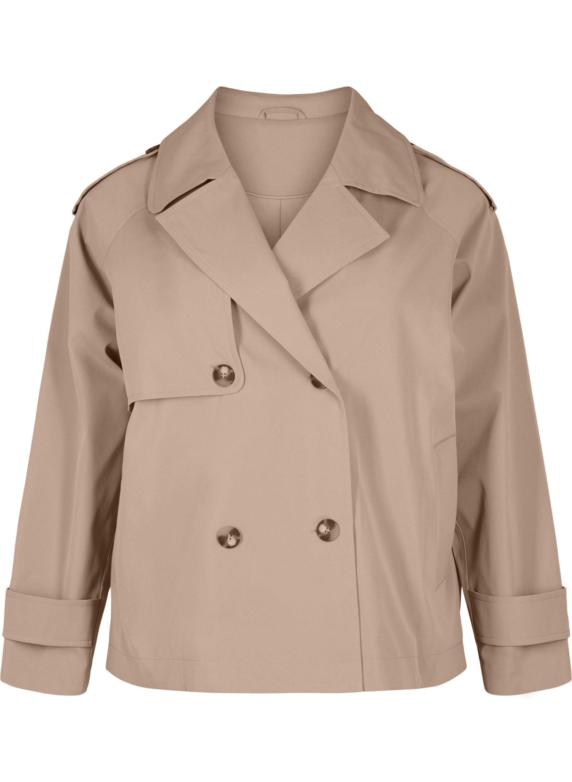 Short trench coat with classic details