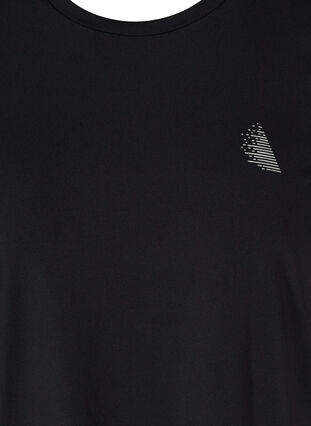 Short-sleeved exercise t-shirt, Black, Packshot image number 2