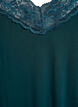 Sleeveless viscose nightgown with lace details, Green, Packshot image number 2