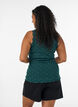 Top with print and lace edge, Green, Model image number 2
