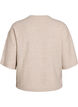 Loose knitted blouse with short sleeves, Beige, Packshot image number 1