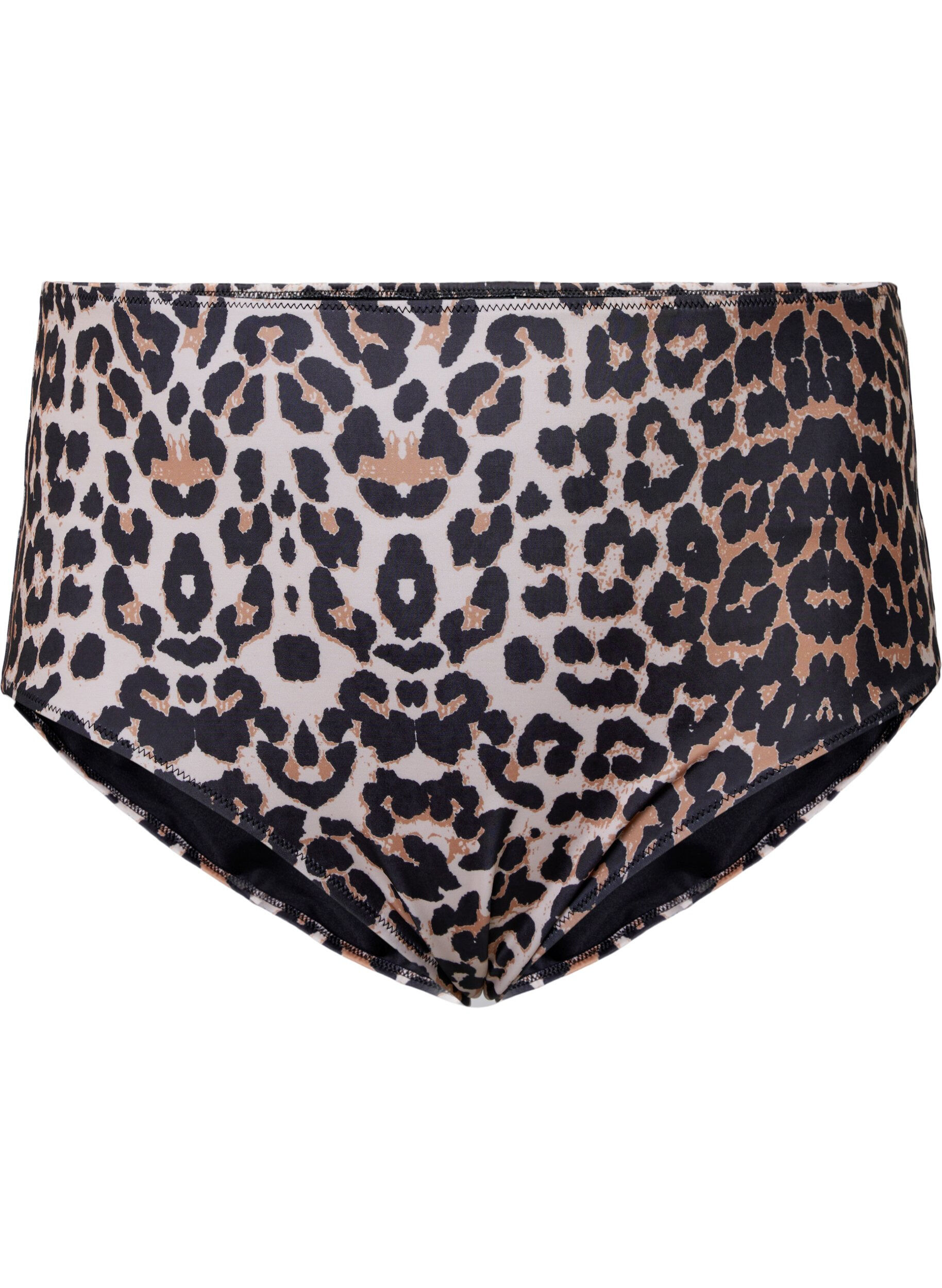 Zizzifashion High-waisted bikini bottoms with print, Brown, Packshot image number 0