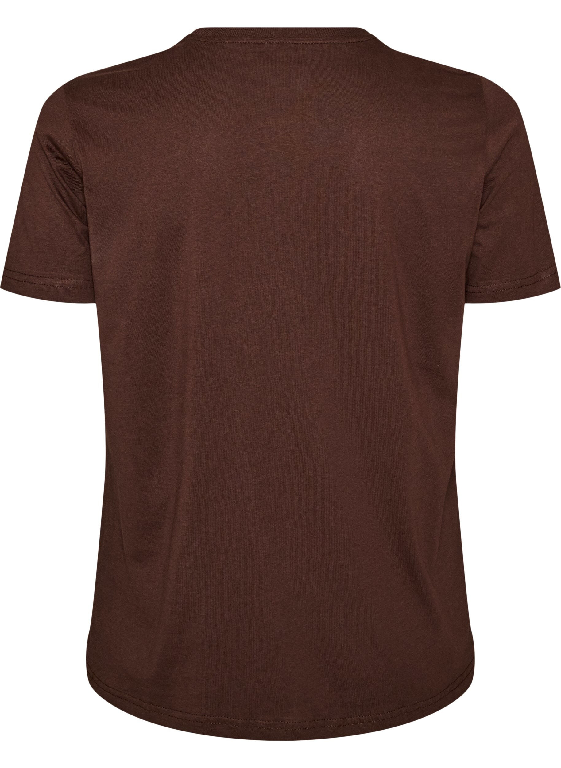 ZizzifashionCotton T-shirt with front print, Brown, Packshot image number 1
